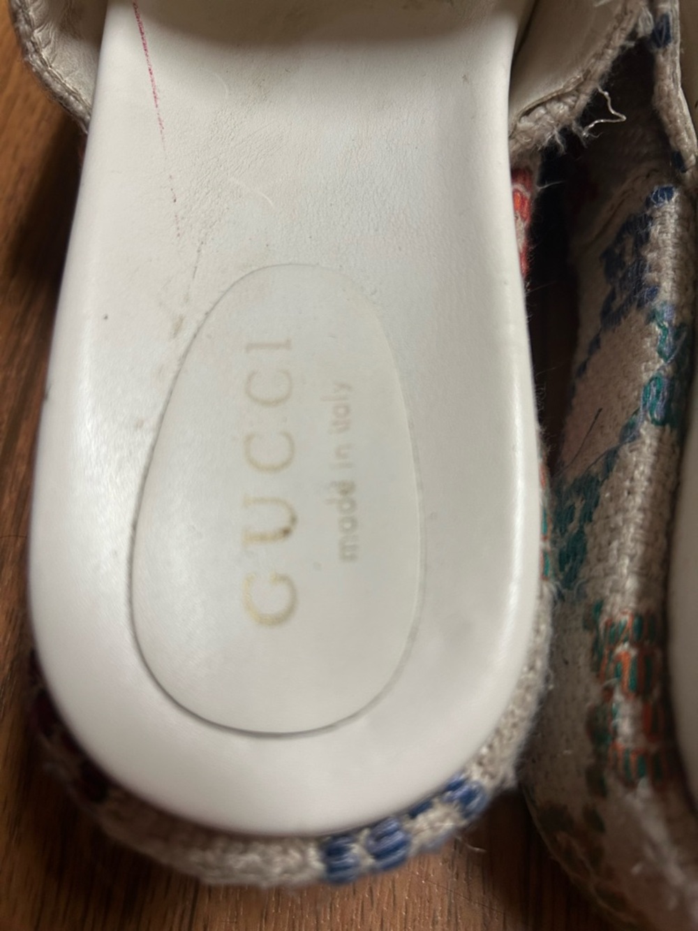 Gucci White Footbed Multicolor GG Canvas Slides - Picture 3 of 7